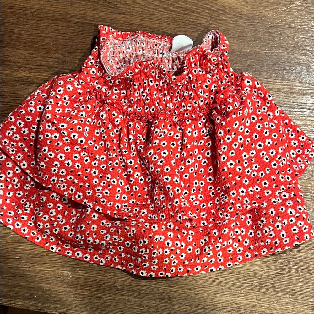 Zara Red Floral Kids Skort